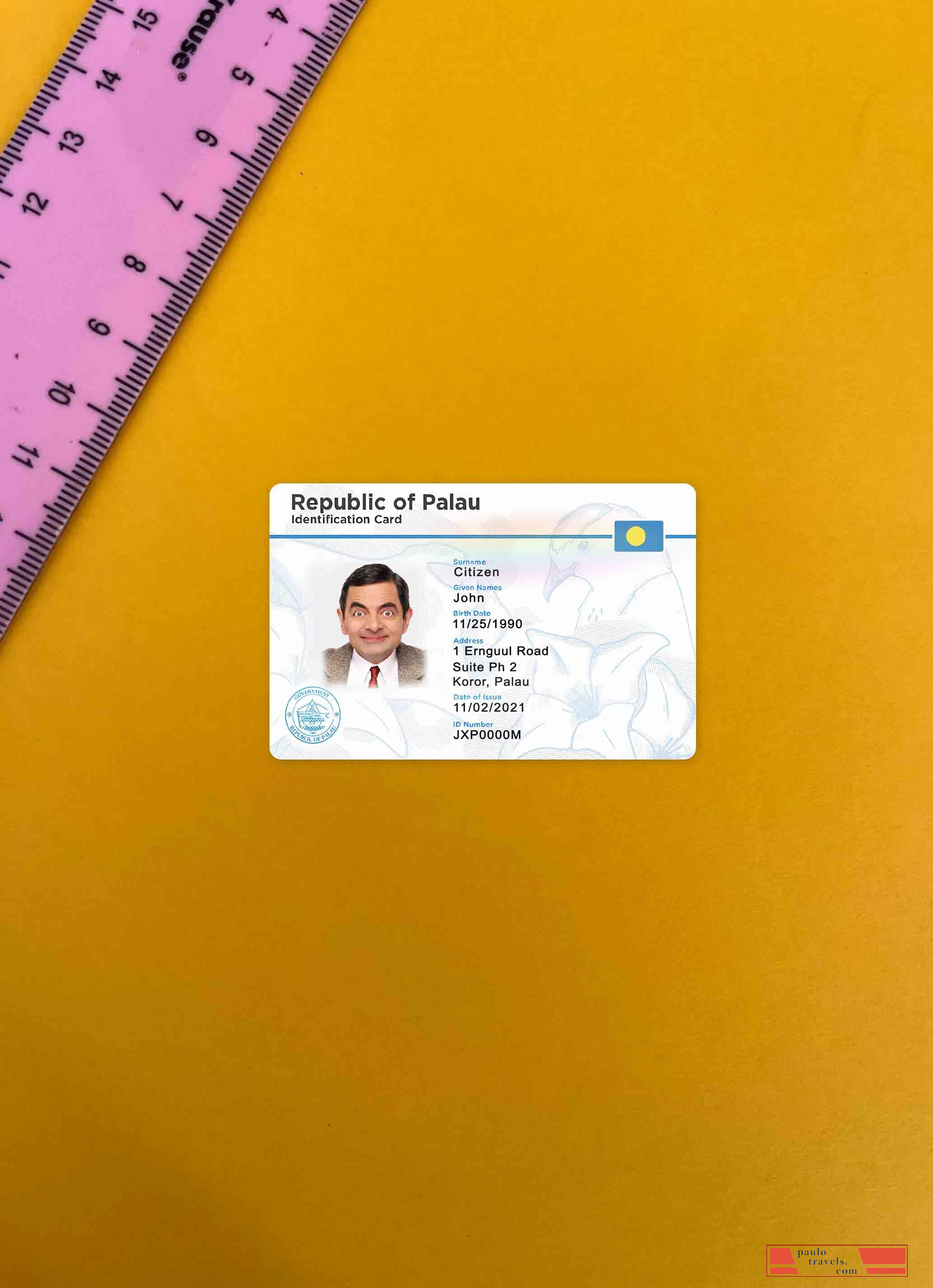 Palau ID card photolook FRONT PSD template